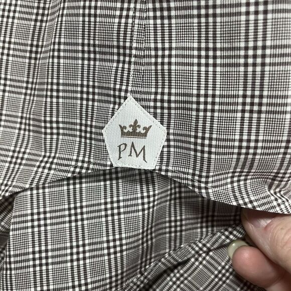 Peter Millar‎ Men's Large Brown Plaid Checkered Long Sleeve Button Up Shirt - Picture 6 of 7